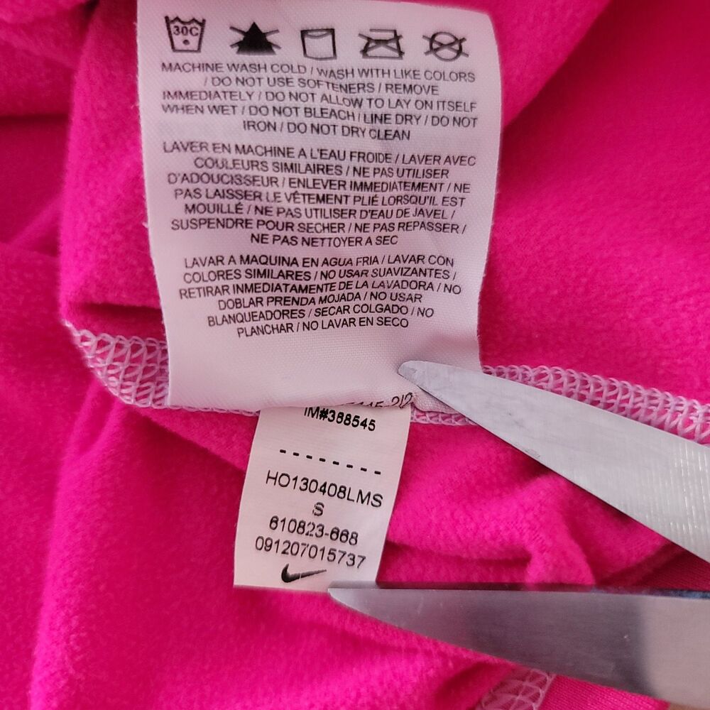 Nike Pro Dri-Fit Fleece Lined Running 1/2 Half Zip Pullover Women's Small Pink - Picture 4 of 5